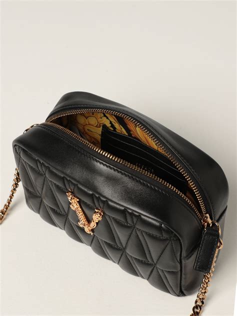 versace quilted crossbody|Versace designer shoulder bag.